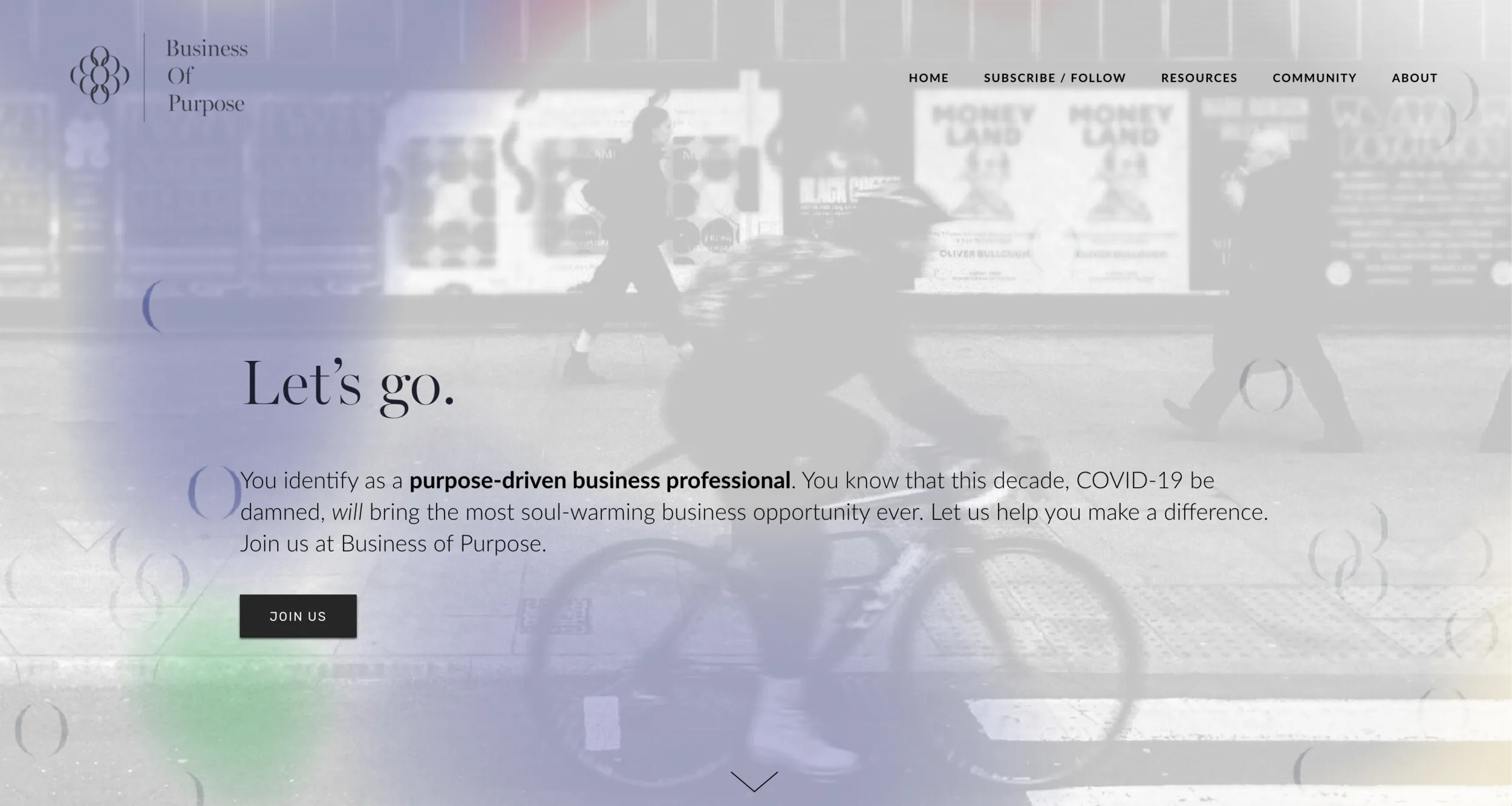 Business of Purpose old homepage