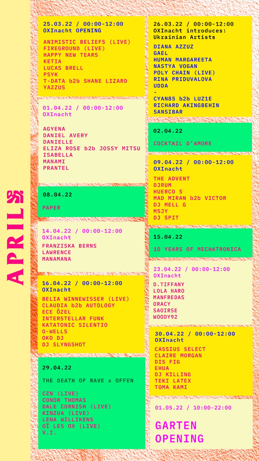 OXI event overview poster