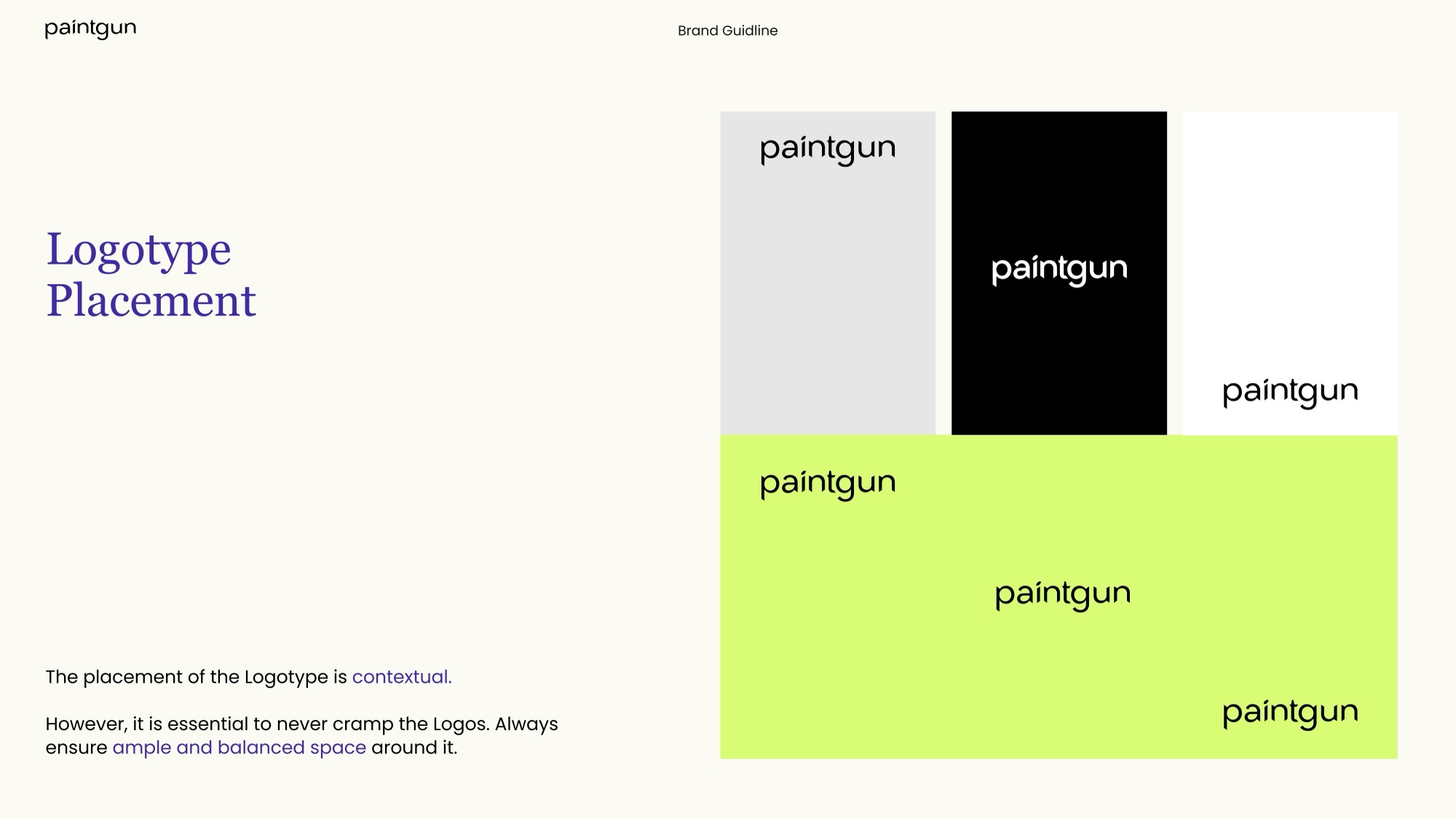 Paintgun logotype placement
