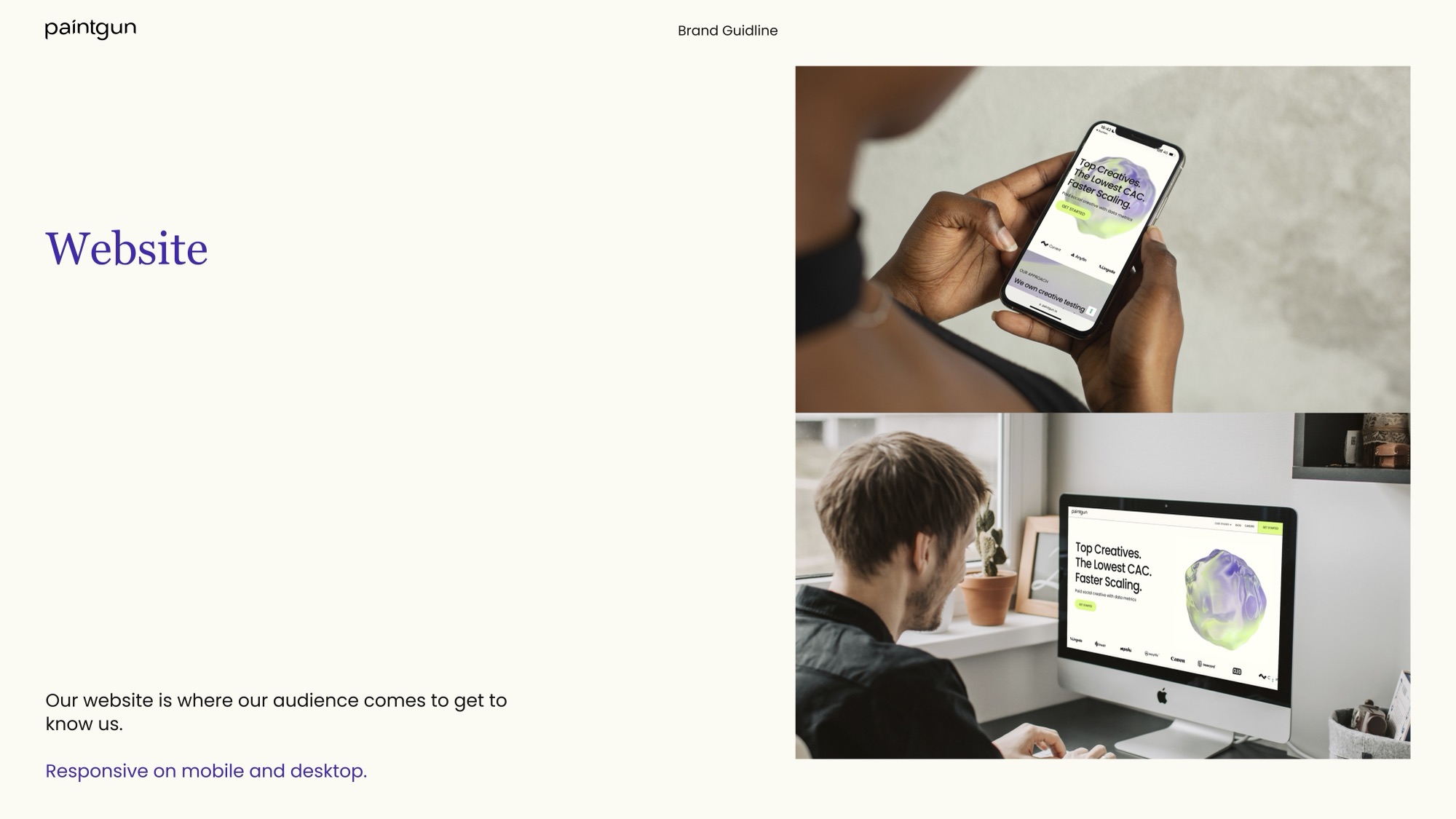Paintgun website on desktop and mobile