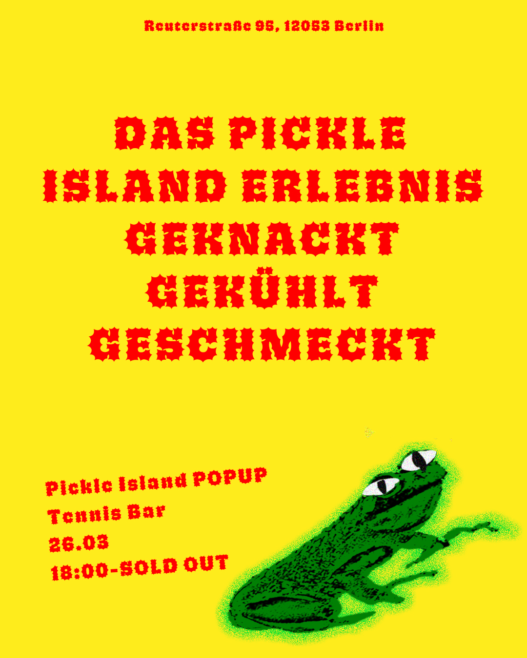 Pickle Island popup poster, German