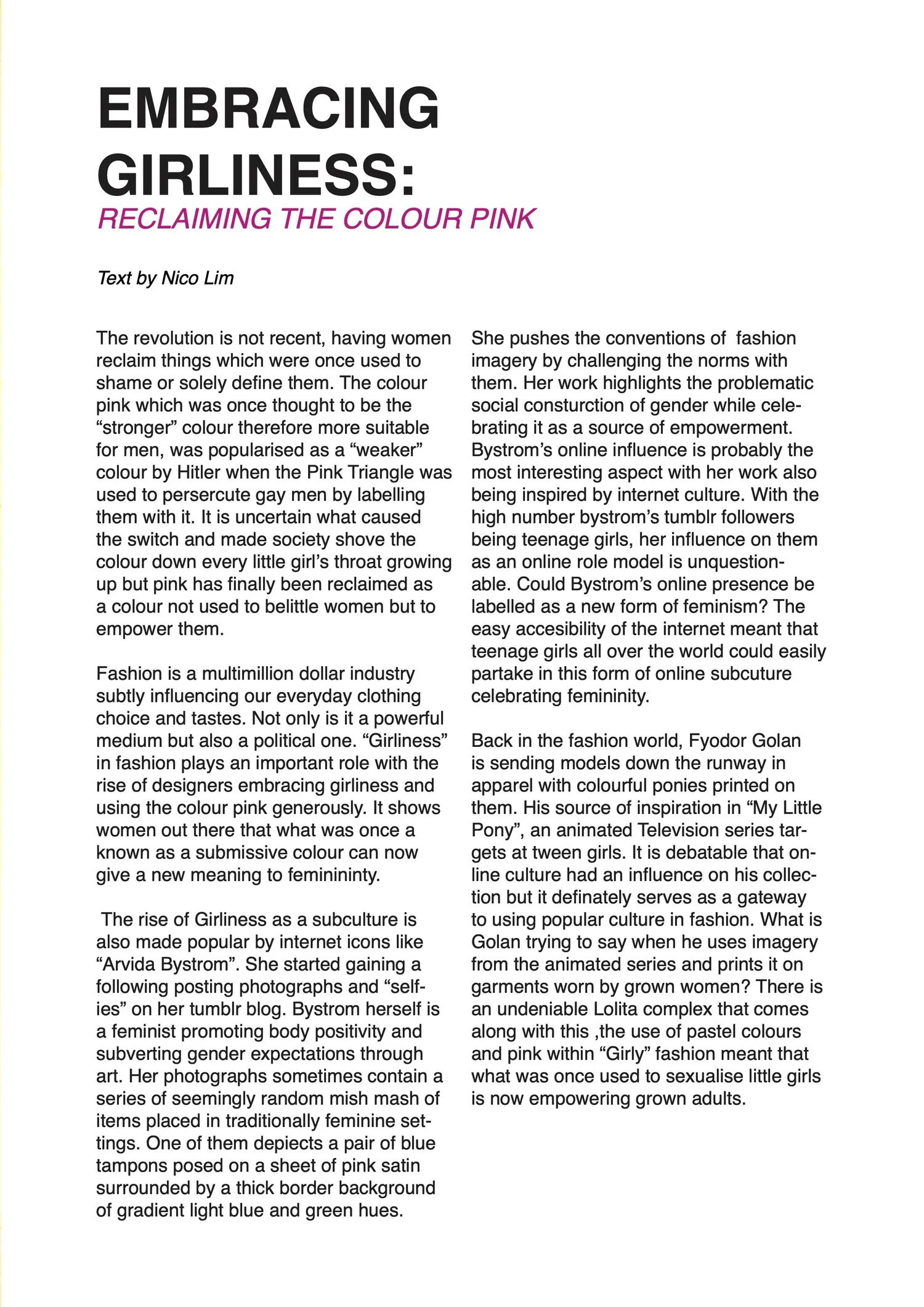 ROYGBIV editorial spread